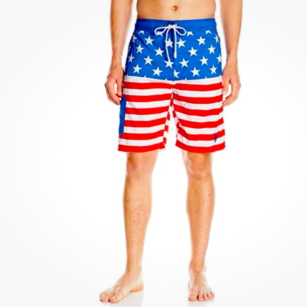 U. S Polo Assn.Patriotic Stars and Stripes Swim Trunks